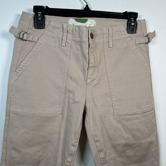 Anthropologie Womens Chino Pants Beige Size 26 Relaxed Cotton Blend Stretch - Picture 2 of 6